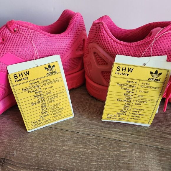 NWT Sample Adidas ZX Flux Athletic Running Shoes Sneakers Shock Pink Mens Size 9 - Picture 9 of 12